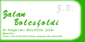 zalan bolcsfoldi business card